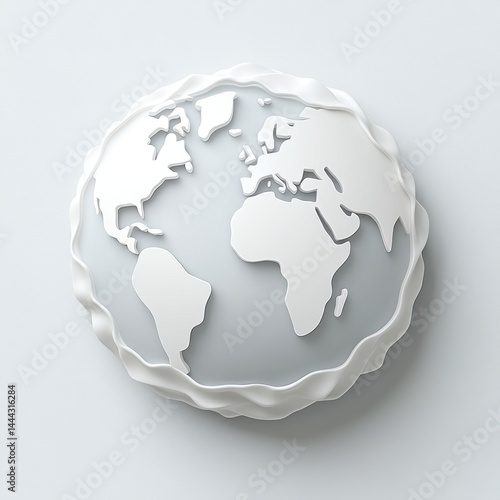Obraz na płótnie Abstract 3D Render of a White Earth Globe w salonie
