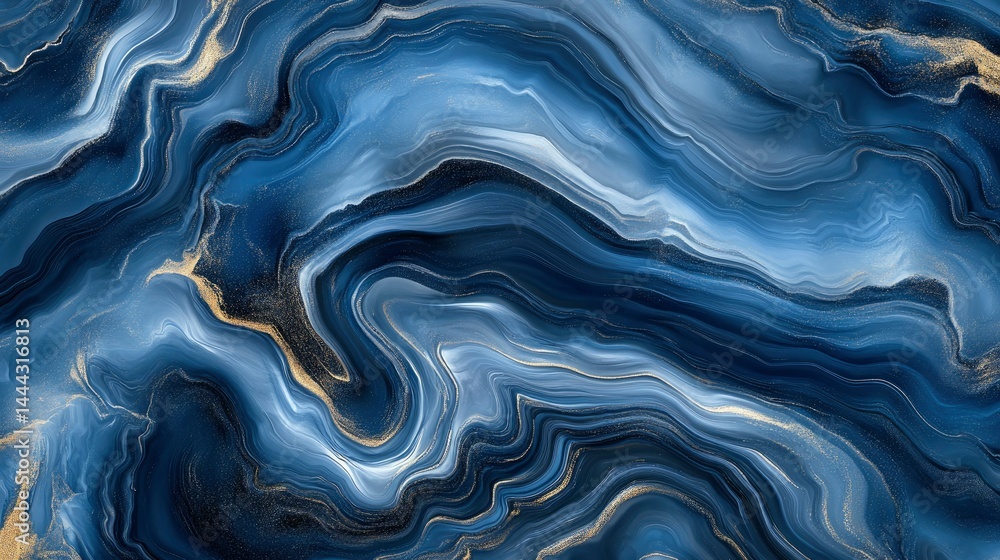 Abstract Blue and Gold Marble Texture Luxurious Swirling Design Abstract Blue and Gold Marble Texture Luxurious Swirling Design