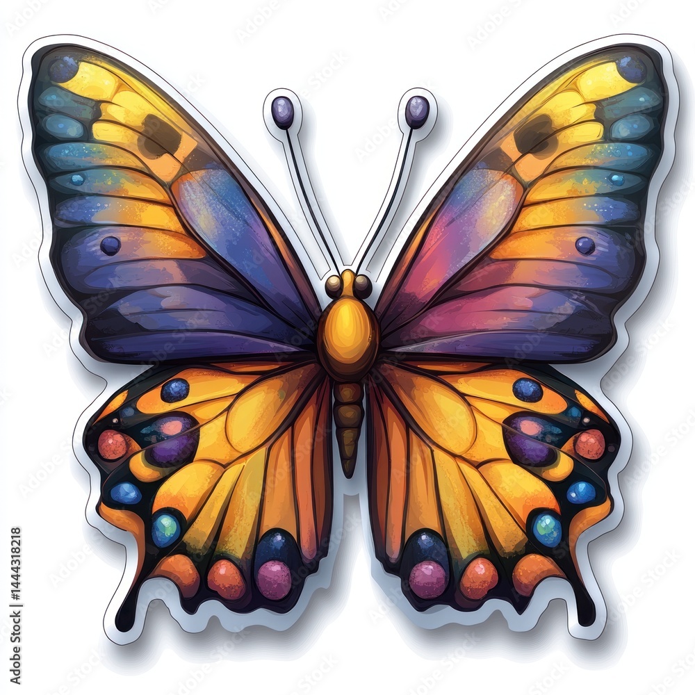 Vibrant Cosmic Butterfly: A Digital Masterpiece