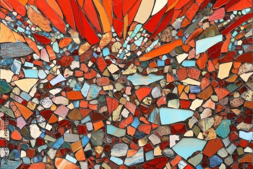 Vibrant mosaic wall art