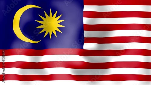 Flag of Malaysia - Waving loop 4K video