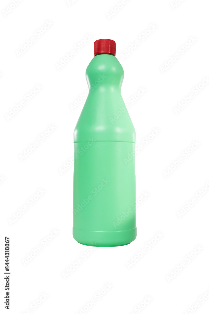 a green plastic bottle with transparent bottom a green plastic bottle with transparent bottom