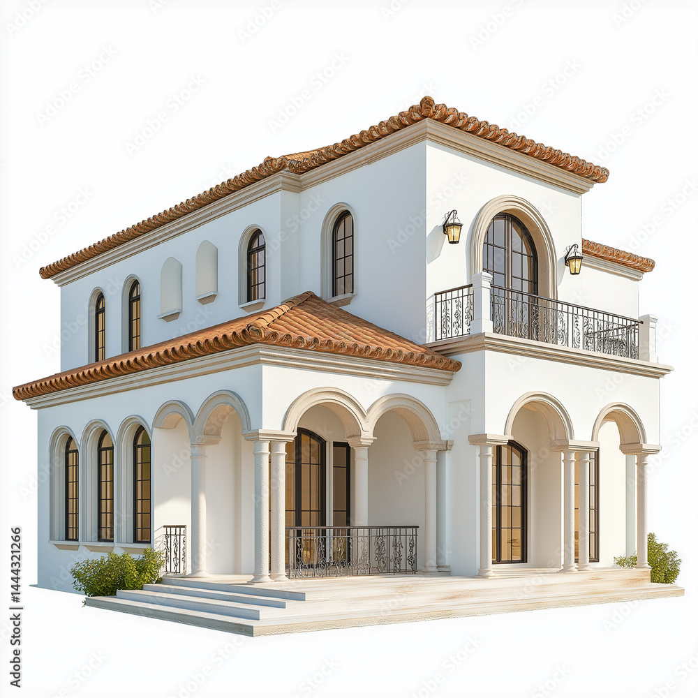 Elegant villa in 3D perspective Elegant villa in 3D perspective