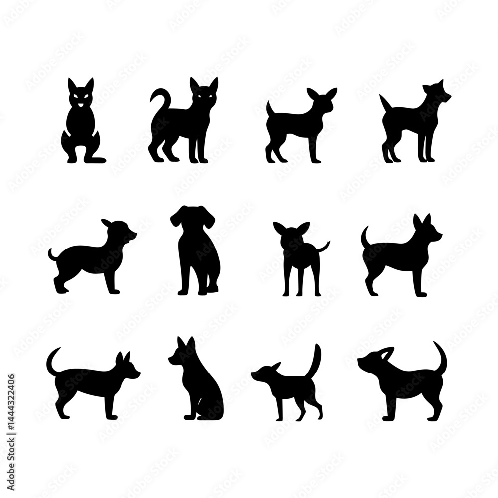 Pig Silhouette Set – Vector Illustration on White Background Pig Silhouette Set – Vector Illustration on White Background