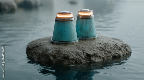 Twin Beacons in Mist: Two w...