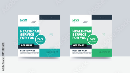 Clinic social media post banner medical post web cover template