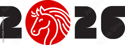 2026, year of Horse, simple design