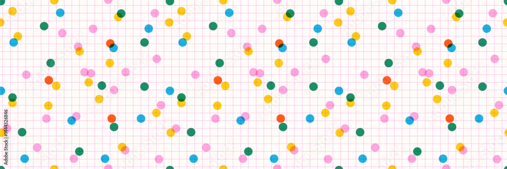 Bright vibrant overlay sprinkle seamless pattern. Retro risograph color confetti background. Vector Illustration for holiday, party, birthday, invitation. Bright vibrant overlay sprinkle seamless pattern. Retro risograph color confetti background. Vector Illustration for holiday, party, birthday, invitation.
