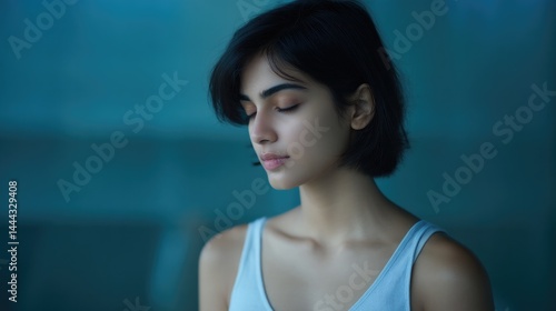 person of any race age or gender in underwear-style portrait against blurred background Free Download person of any race age or gender in underwear-style portrait against blurred background - GFXLoad