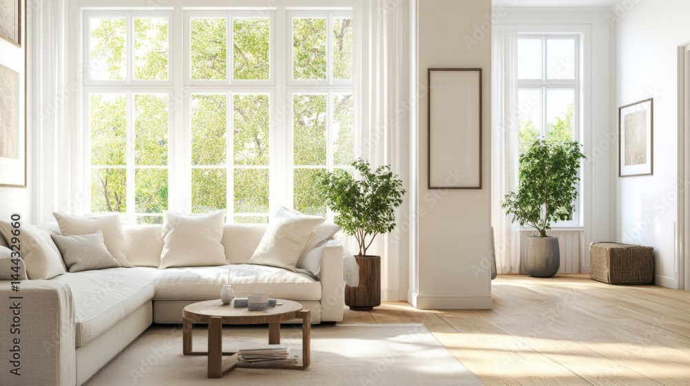 Fototapeta premium Air purifier in a bright and airy living room