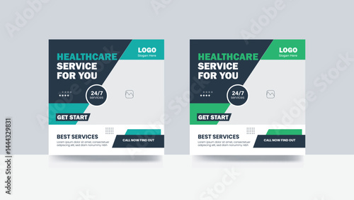 Healthcare social media post banner medical template