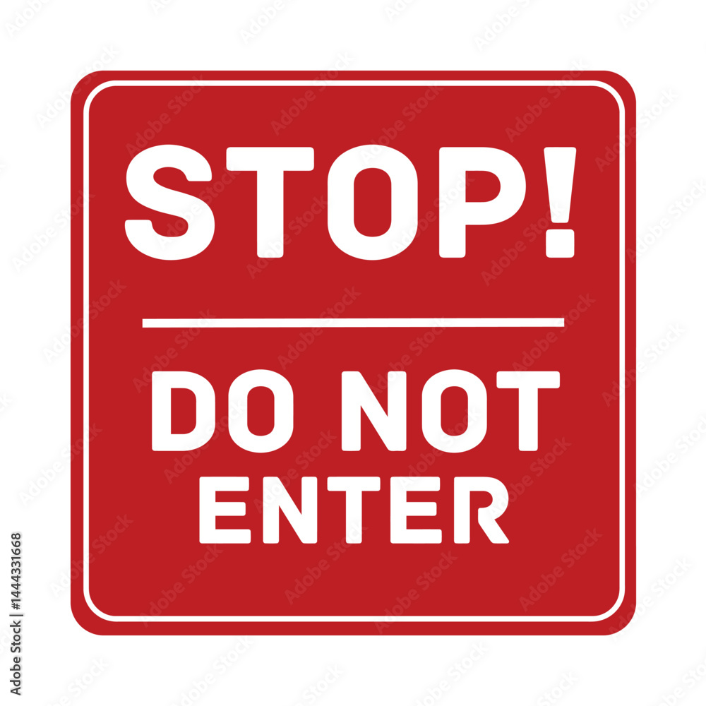 Red Stop Sign With Do Not Enter Text For Restricted Access Zones And Safety Red Stop Sign With Do Not Enter Text For Restricted Access Zones And Safety