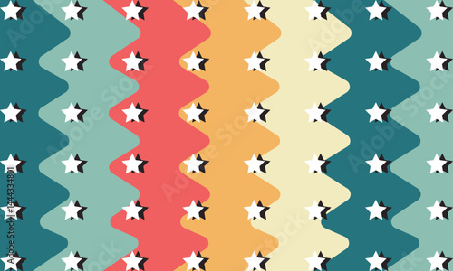 seamless pattern with camouflage pattern
90's Themed waves and stars background in vintage colors to evoke memories.