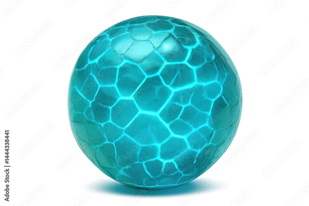 A glowing blue sphere with a hexagonal pattern covering its surface. A glowing blue sphere with a hexagonal pattern covering its surface.