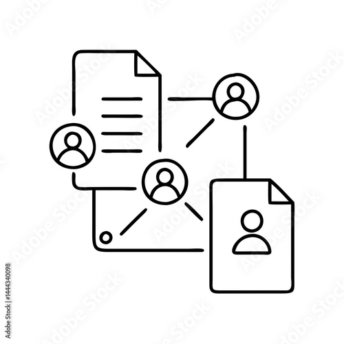 file sharing icon, file sharing line art - simple line art of file sharing, perfect for file sharing logos and icons