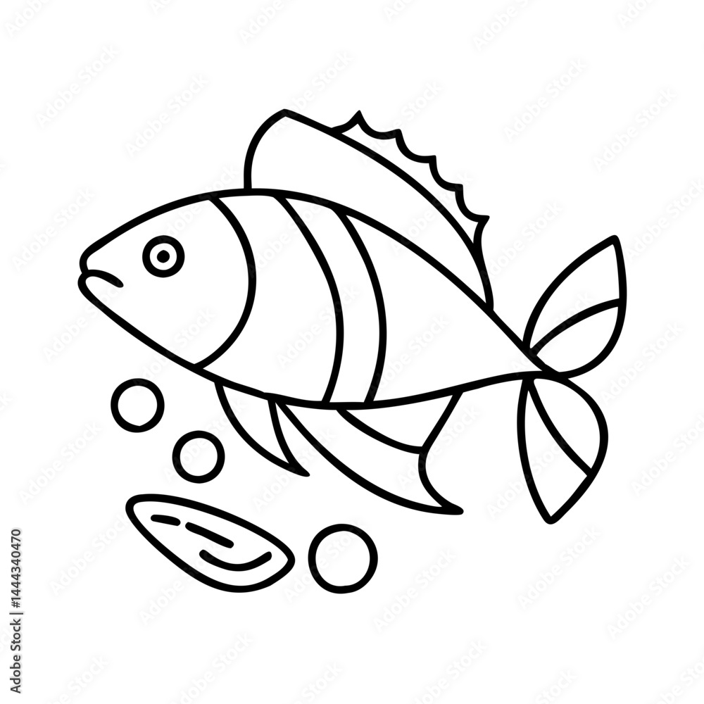 Obraz premium fish icon, fish line art - simple line art of fish, perfect for fish logos and icons