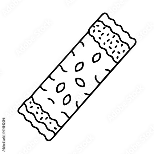 granola bar icon, granola bar line art - simple line art of granola bar, perfect for granola bar logos and icons