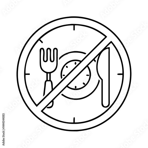 intermittent fasting icon, intermittent fasting line art - simple line art of intermittent fasting, perfect for intermittent fasting logos and icons