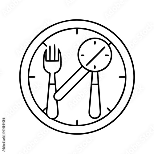 intermittent fasting icon, intermittent fasting line art - simple line art of intermittent fasting, perfect for intermittent fasting logos and icons