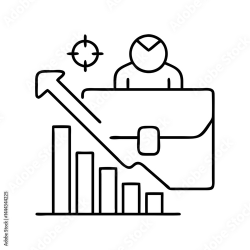 job losses icon, job losses line art - simple line art of job losses, perfect for job losses logos and icons