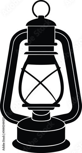 Camp Lantern Silhouette on White 