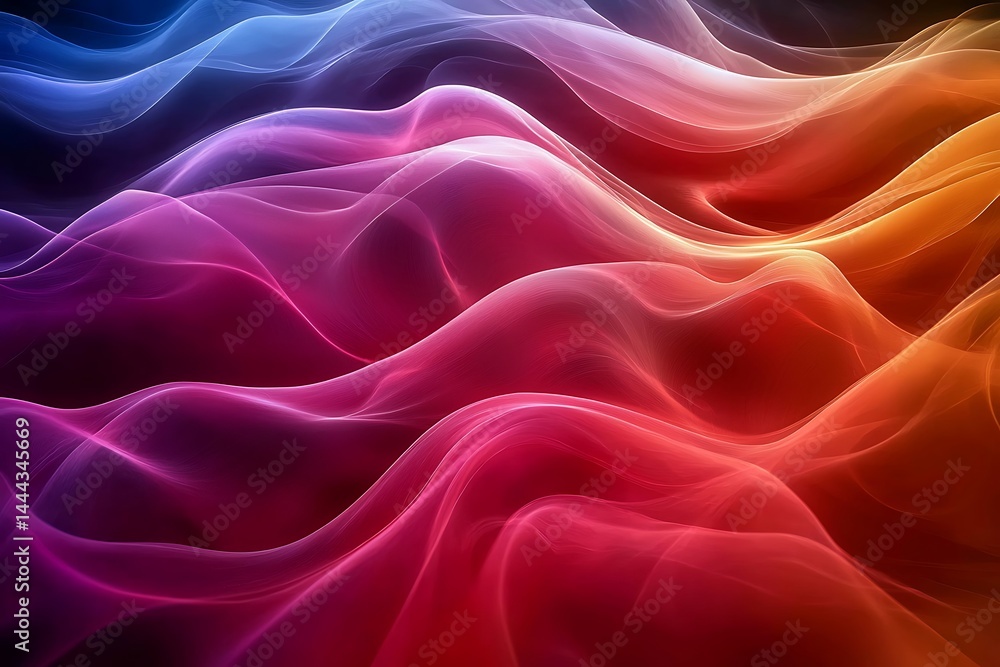Fototapeta premium Abstract colorful flowing waves (1)