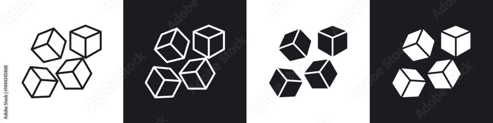 Sugar icon in thin line and Flat Design. Sugar icon in thin line and Flat Design.