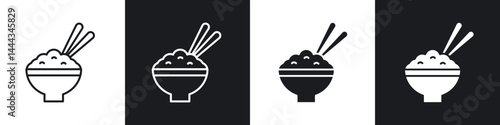 Rise Bowl icon in thin line and Flat Design.