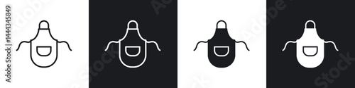 Apron icon in thin line and Flat Design.