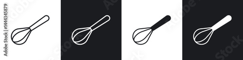 Beater icon in thin line and Flat Design.