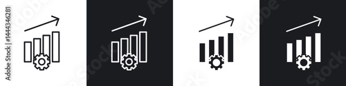 Productivity icon in thin line and Flat Design.