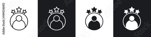 Customer loyalty icon in thin line and Flat Design.