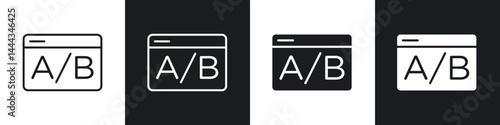 A B test icon in thin line and Flat Design.
