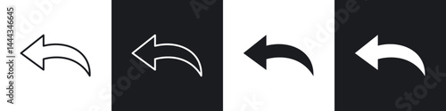 Reply icon in thin line and Flat Design.