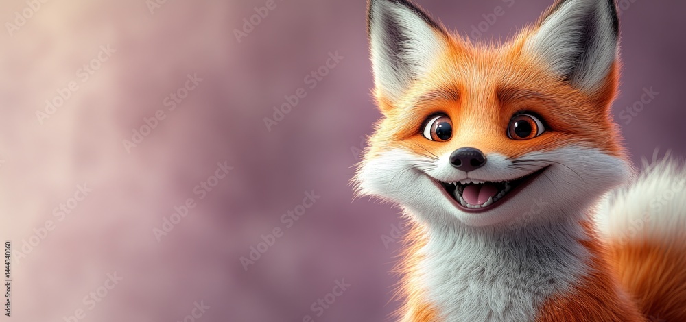 Adorable 3D Render of a Happy Red Fox