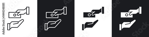 loan icon in thin line and Flat Design.