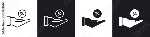 Interest icon in thin line and Flat Design.