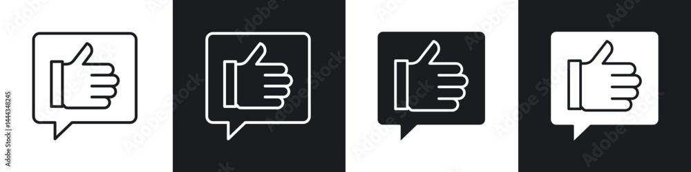 Feedback icon in thin line and Flat Design. Feedback icon in thin line and Flat Design.