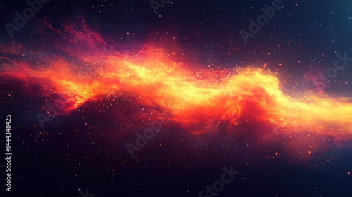 Obraz na płótnie Cosmic Nebula: Fiery Celestial River w salonie