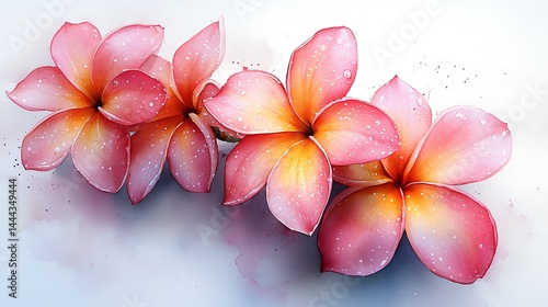 Wallpaper Mural Soft pastel watercolor plumeria high resolution image Torontodigital.ca