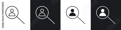 Hiring icon in thin line and Flat Design.