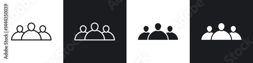 people icon in thin line and Flat Design.