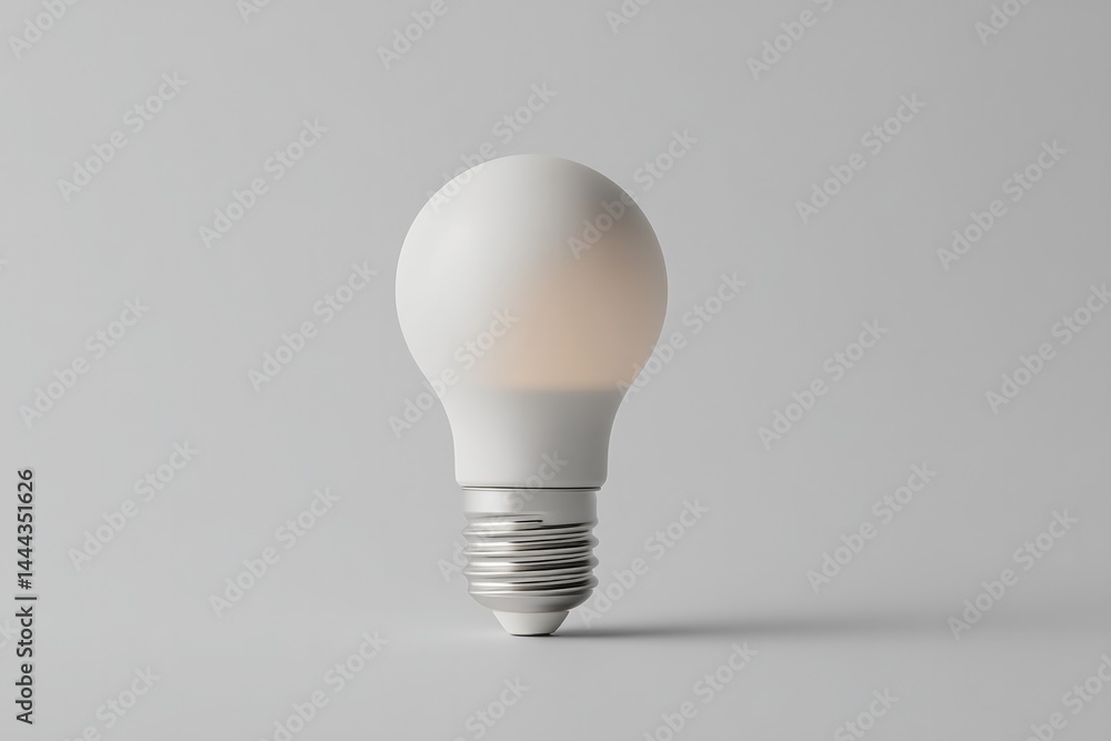 close-up of single lightbulb on plain white background close-up of single lightbulb on plain white background