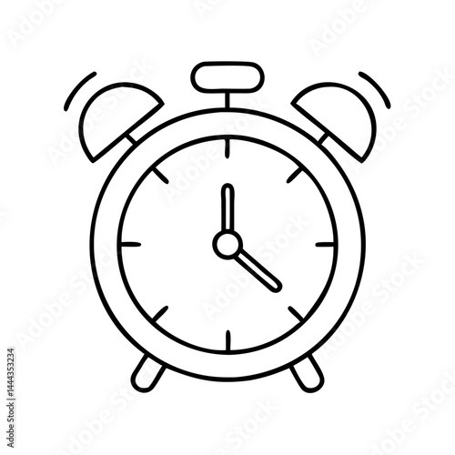 alarm clock with snooze button icon, alarm clock with snooze button line art - simple line art of alarm clock with snooze button, perfect for alarm clock with snooze button logos and icons