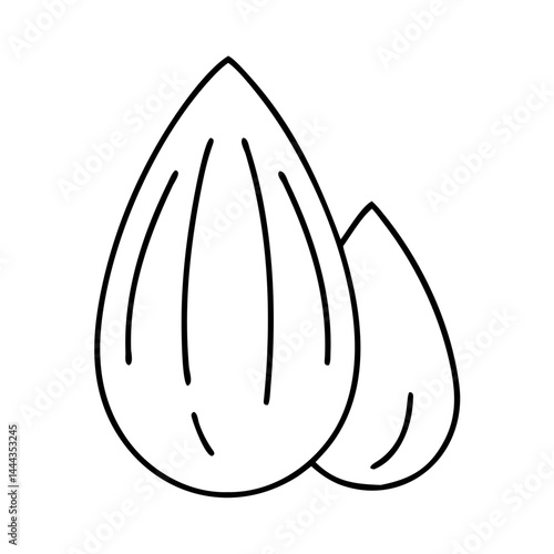 almond icon, almond line art - simple line art of almond, perfect for almond logos and icons