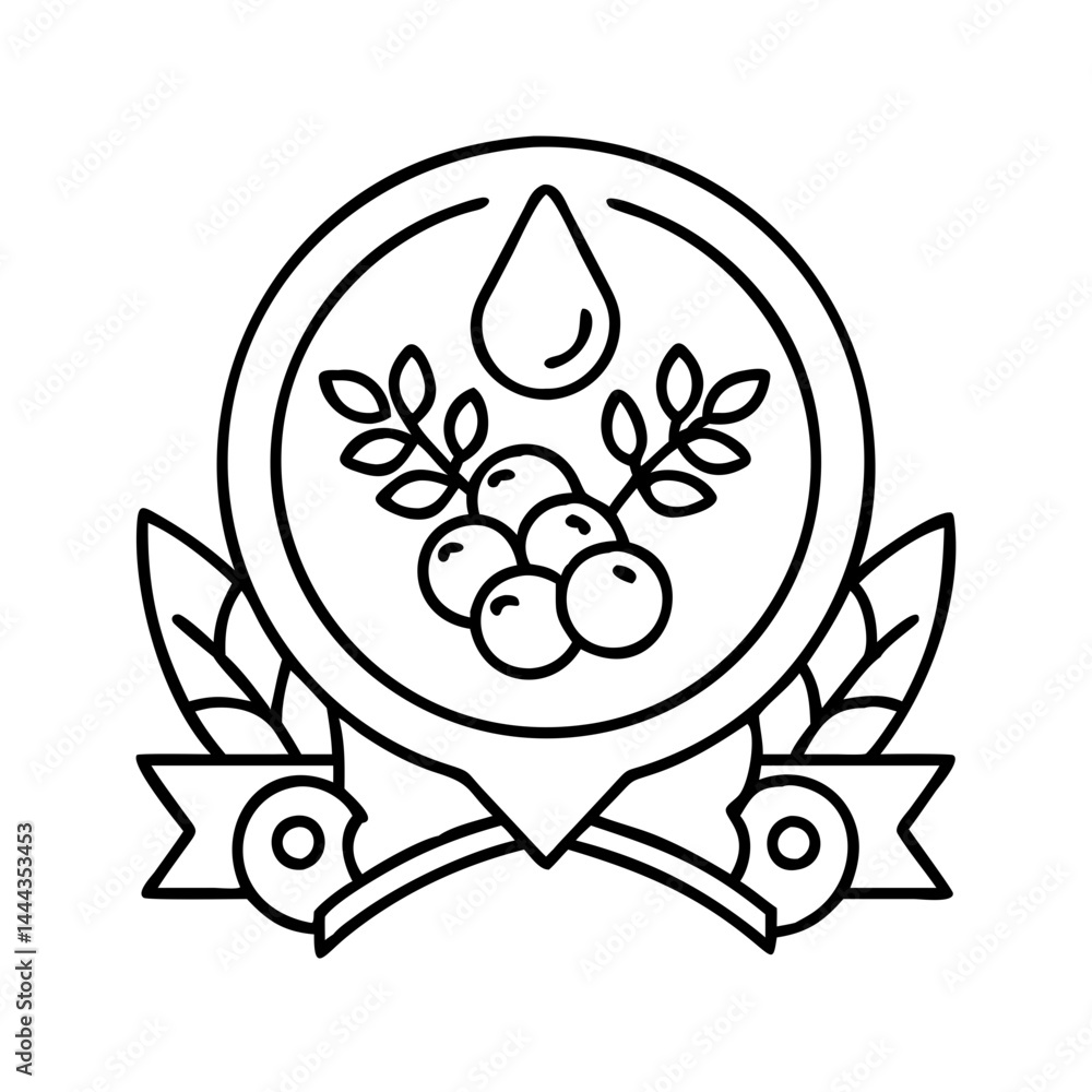 Fototapeta premium antioxidant badge icon, antioxidant badge line art - simple line art of antioxidant badge, perfect for antioxidant badge logos and icons