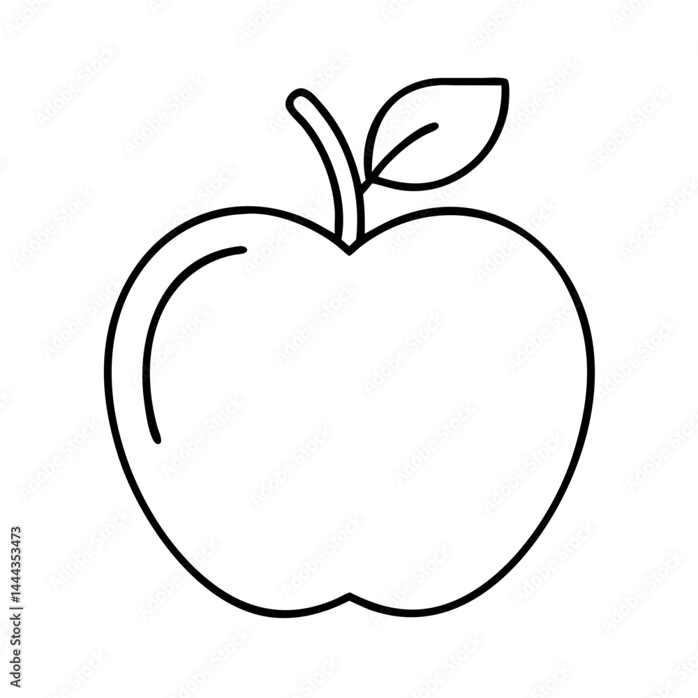 apple icon, apple line art - simple line art of apple, perfect for apple logos and icons apple icon, apple line art - simple line art of apple, perfect for apple logos and icons