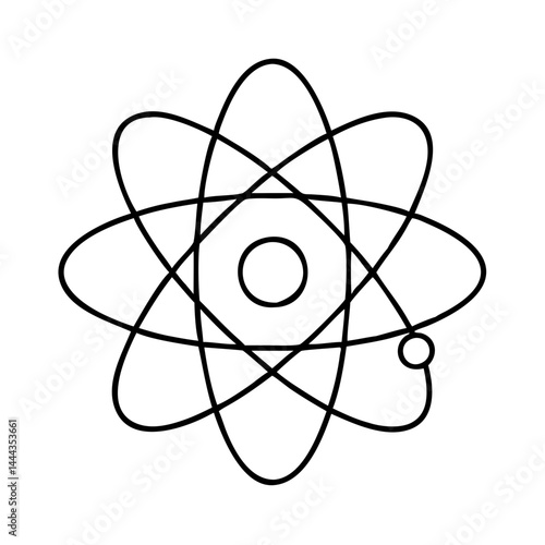 atom icon, atom line art - simple line art of atom, perfect for atom logos and icons