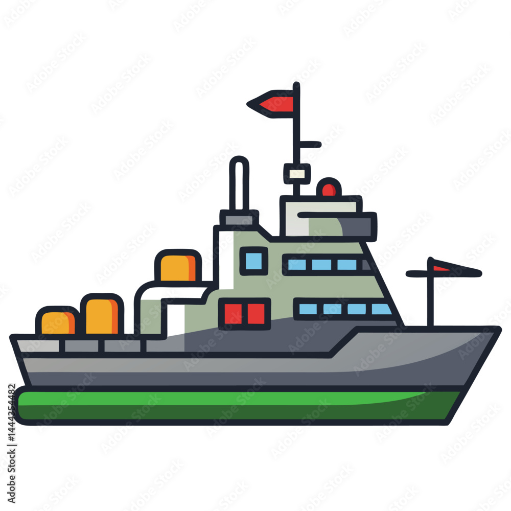 Obraz premium Warship icon isolated on white background