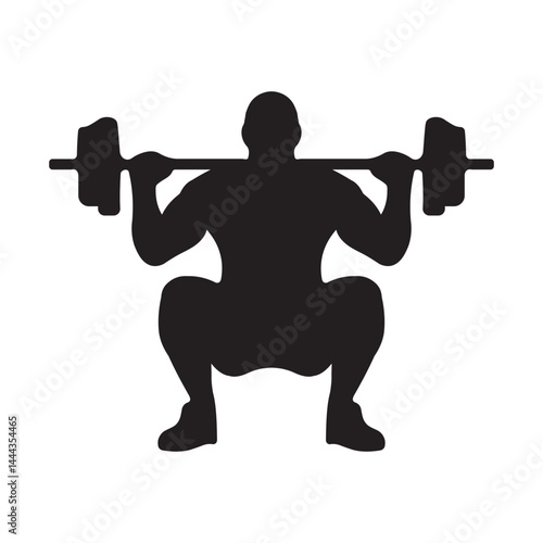 weight lifting man silhouette vector isolated on white background